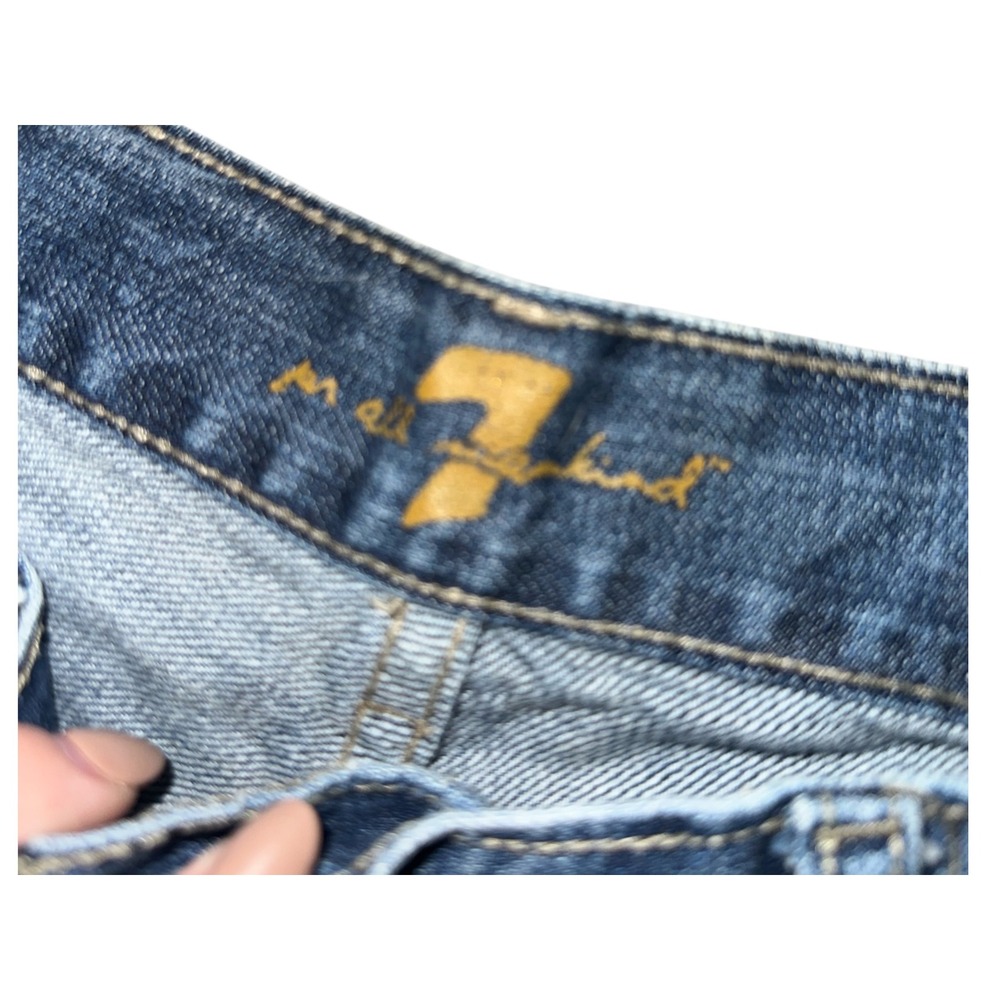 SEVEN FOR ALL MANKIND Denim Jeans Women Blue Wash Straight Leg Size 32 - Picture 2 of 4